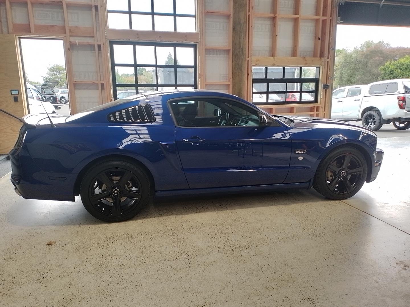 ESR Performance Blue Coyote Emblem With Black License Plate Frame For 2011-2023 Ford Mustang GT 5.0